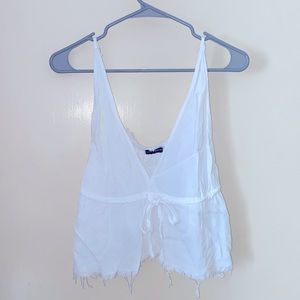 Brandy Melville White Flowy Tank